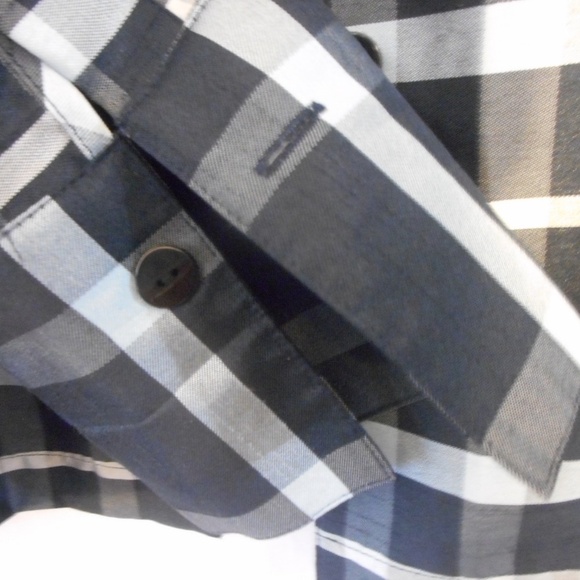 Sag Harbor Sz 18 Blue Silver Plaid mock 2 fer top - Picture 4 of 8